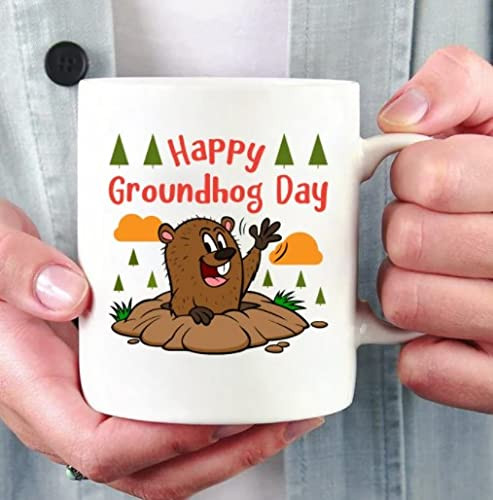 Groundhog Mug, Happy Groundhog Day 2022 Mug, 11 15 Ounces Funny Coffee Mug On Valentine'S Day Anniversary Birthday Trending
