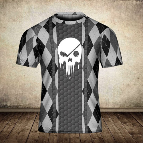 Golfing Style Unisex 3D T-shirt, Hexagon Pattern Golfer Gift All Over Print Shirt
