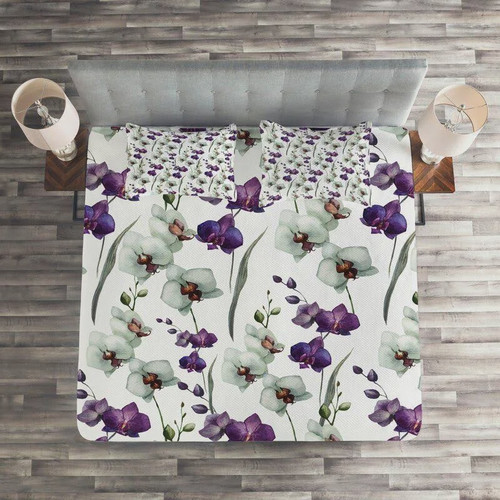 Orchid Pattern  Bed Sheets Spread  Duvet Cover Bedding Sets