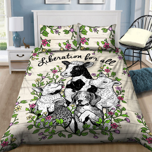 3D Vegan Liberation For All Animals  Bed Sheets Spread  Duvet Cover Bedding Sets