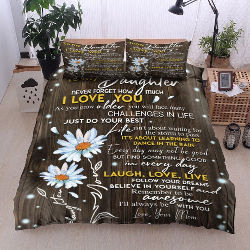 Personalized To My Daughter Chrysanthemum From Mom Never Forget How Much I Love You  Bed Sheets Spread  Duvet Cover Bedding Sets