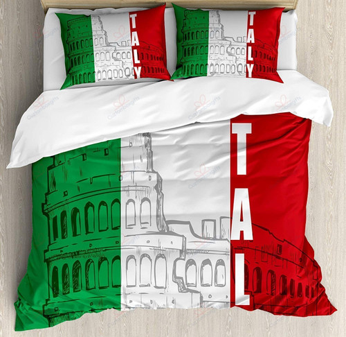 Italian Flag Colosseum Bedding Set Bed Sheets Spread  Duvet Cover Bedding Sets
