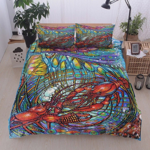 Red Lobster On The Blue Sea  Bed Sheets Spread  Duvet Cover Bedding Sets