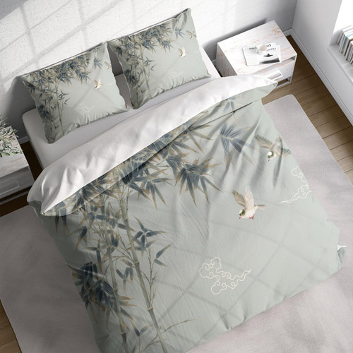 Japanese Bamboo Sparrow Bed Sheets Spread  Duvet Cover Bedding Sets