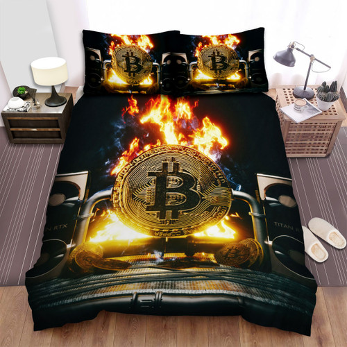 Bitcoin Mining 3d Digital Illustration Bed Sheets Spread Duvet Cover Bedding Sets