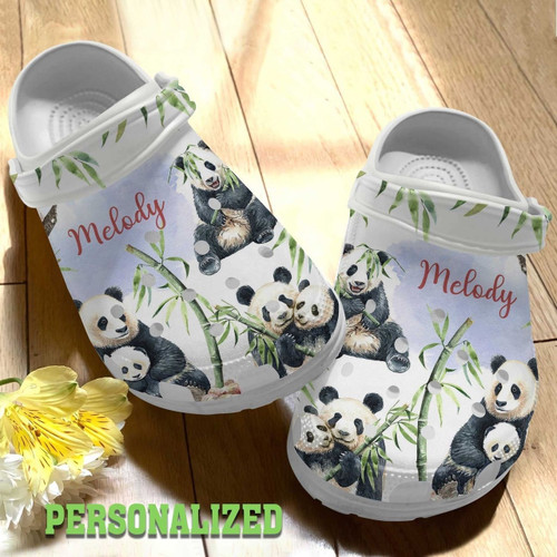 Personalized Bamboo Panda Family Classic Clogs Shoe