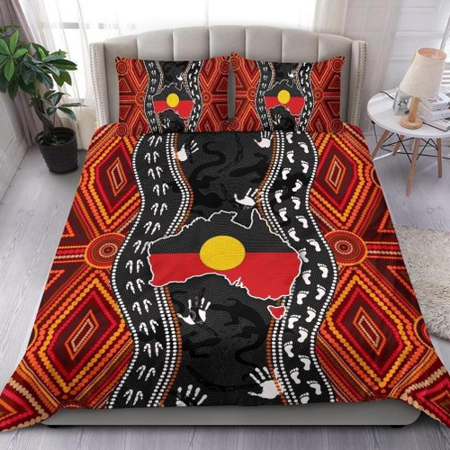 Aboriginal Australia Indigenous Map Brown Duvet Cover Bedding Set