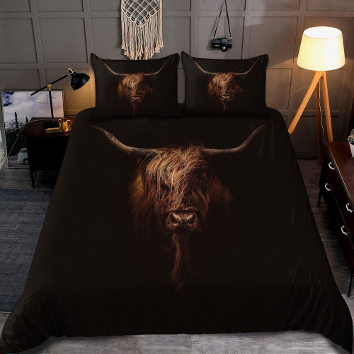 Scottish Highland Cow Portrait Duvet Cover Bedding Set