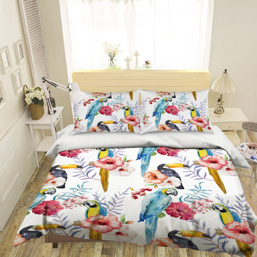 Parrot And Toucan Bed Sheets Spread  Duvet Cover Bedding Sets
