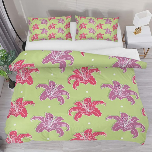 Pink Purple Rhododendron Flowers  Bed Sheets Spread  Duvet Cover Bedding Sets