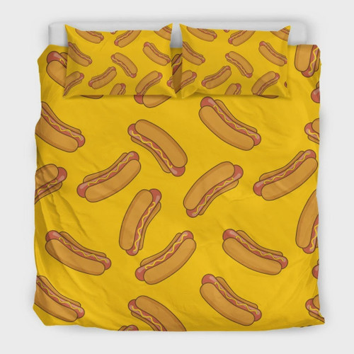 Hot Dog Pattern Print Duvet Cover Bedding Set