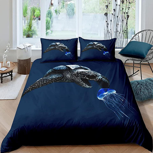 Turtle And Jellyfish Bed Sheets Duvet Cover Bedding Sets