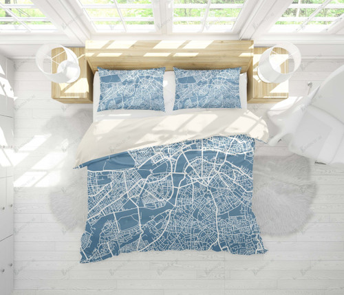 3d Blue Map Bed Sheets Duvet Cover Bedding Set Great Gifts For Birthday Christmas Thanksgiving