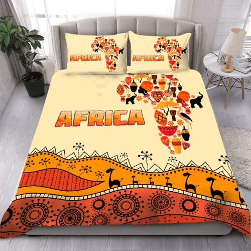 Africa Map Duvet Cover Bedding Set