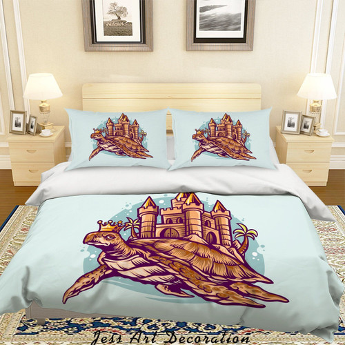Turtle Castle Bed Sheets Duvet Cover Bedding Set Great Gifts For Birthday Christmas Thanksgiving
