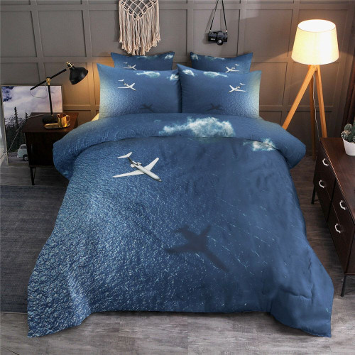 Planes Fly Over The Sea  Bed Sheets Spread  Duvet Cover Bedding Sets