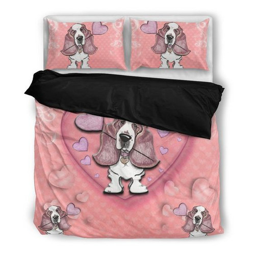 Valentine S Day Special Basset Hound Print  Bed Sheets Spread  Duvet Cover Bedding Sets