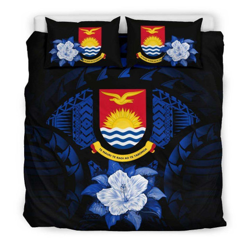 Kiribati Dark Blue Hibiscus  Bed Sheets Spread  Duvet Cover Bedding Sets