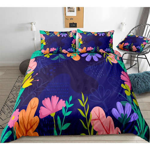 Tropical Flower Pattern Bed Sheets Spread  Duvet Cover Bedding Sets