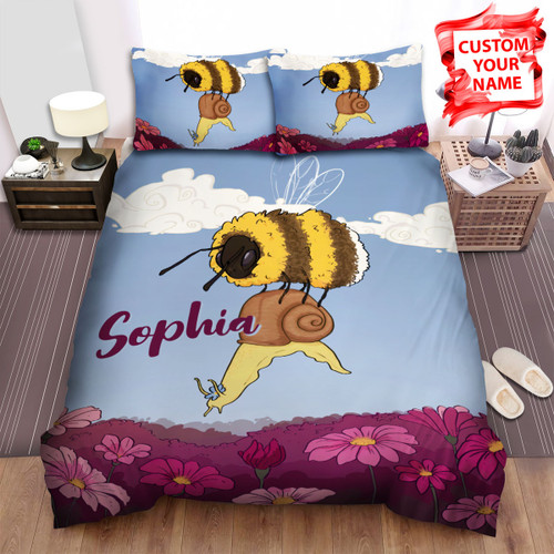 Personalized The Wild Animal - The Snail And A Bee Bed Sheets Spread Duvet Cover Bedding Sets