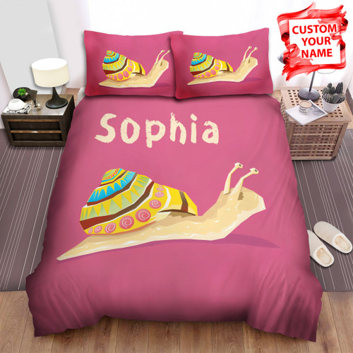 Personalized The Wild Animal - The Yellow Snail Crawling Art Bed Sheets Spread Duvet Cover Bedding Sets