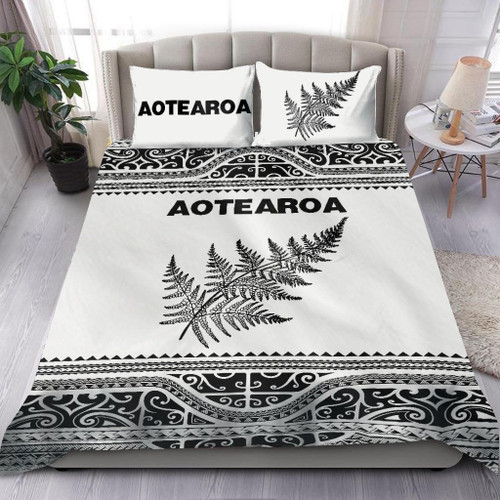 Aotearoa Manaia Silver Fern Paua Shell Duvet Cover Bedding Set
