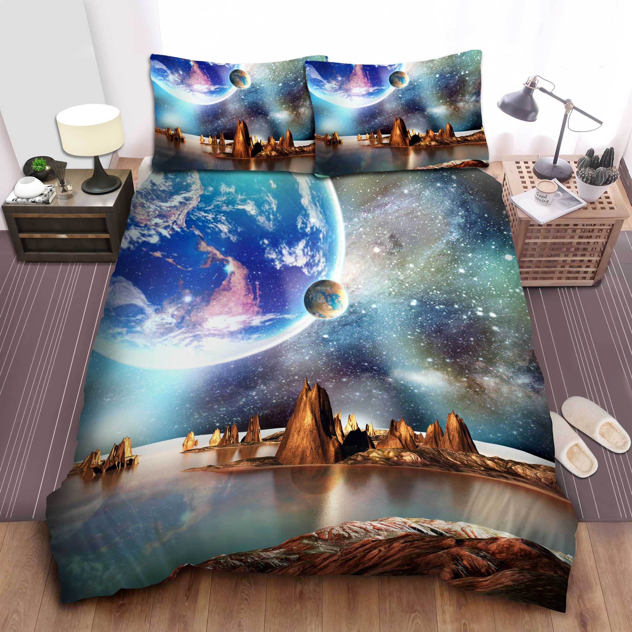 Earth Looking From Another Planet Digital Art Bed Sheets Spread  Duvet Cover Bedding Sets