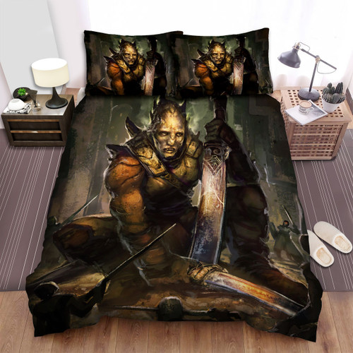 Giant Demon Gladiator Artwork Bed Sheets Spread Duvet Cover Bedding Sets