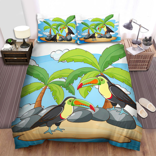 The Toucan In The Island Vector Art Bed Sheets Spread Duvet Cover Bedding Sets