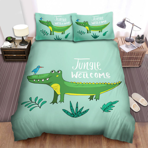 Jungle Welcome Crocodile Bed Sheets Spread Duvet Cover Bedding Sets