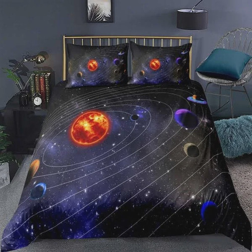 Solar System Astronauts In Galaxy Outer Space  Bed Sheets Spread  Duvet Cover Bedding Sets
