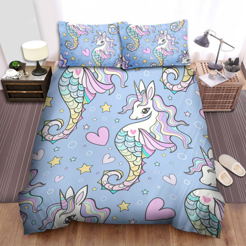 The Seahorse Unicorn Seamless Bed Sheets Spread Duvet Cover Bedding Sets