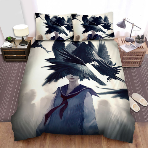 The Crow And Never More Message Bed Sheets Spread Duvet Cover Bedding Sets
