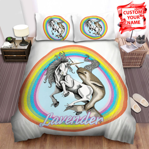 Personalized The Wildlife - The Narwhal Versus The Unicorn Bed Sheets Spread Duvet Cover Bedding Sets