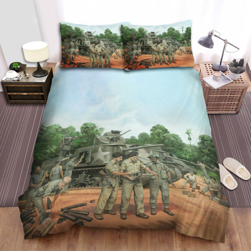 Ww2 British Army - Meeting Before The Battle Bed Sheets Spread Duvet Cover Bedding Sets