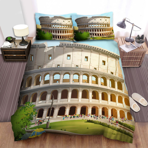 Colosseum Visiting Bed Sheets Spread  Duvet Cover Bedding Sets