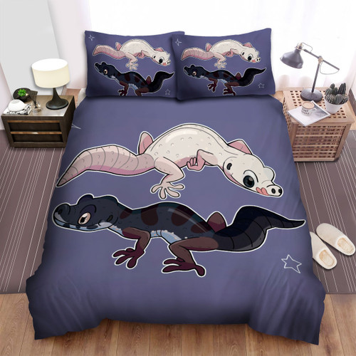The Wild Animal - The Leopard Gecko In Different Colors Bed Sheets Spread Duvet Cover Bedding Sets