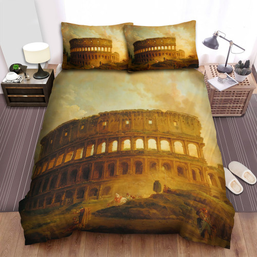 Colosseum Art Vintage Rome City Bed Sheets Spread  Duvet Cover Bedding Sets
