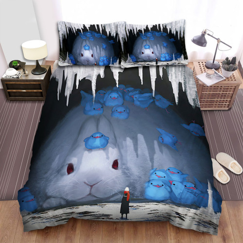The Small Animal - The Fantasy White Rabbit In The Cave Bed Sheets Spread Duvet Cover Bedding Sets