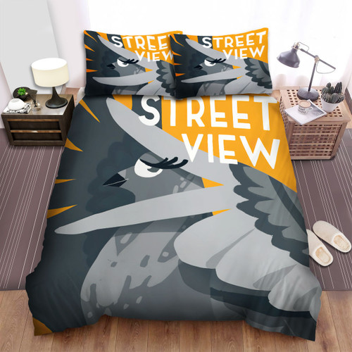 The Wild Bird - The Pigeon Says Street View Bed Sheets Spread Duvet Cover Bedding Sets