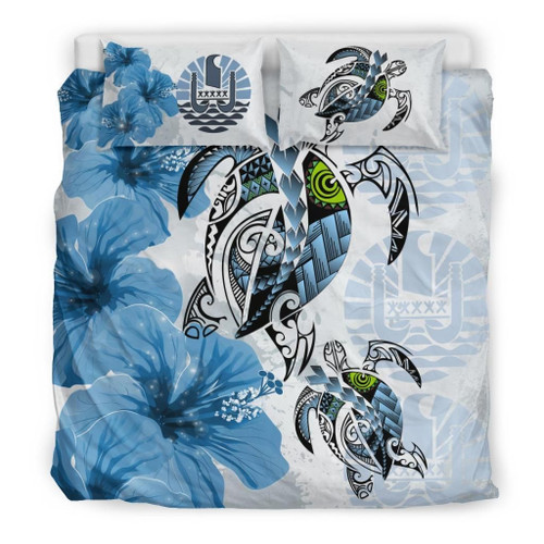 Polynesian Tahiti Polynesia Turtle Hibiscus Bed Sheets Duvet Cover Bedding Set Great Gifts For Birthday Christmas Thanksgiving