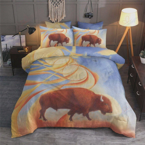 Orange Bison  Bed Sheets Spread  Duvet Cover Bedding Sets