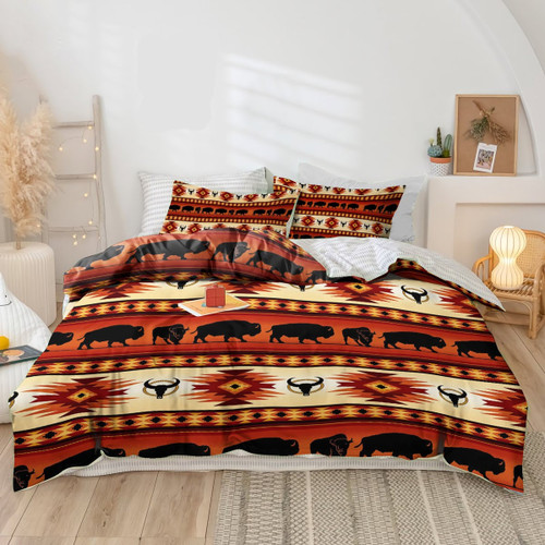 Bison Native American  Bed Sheets Spread  Duvet Cover Bedding Sets