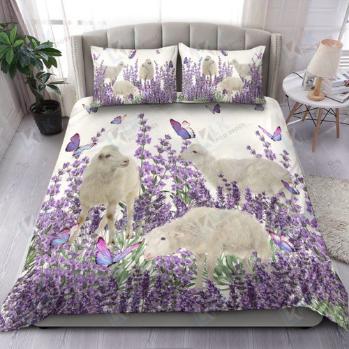 Sheep With Lavender Flower Bedding Set Bed Sheet Spread  Duvet Cover Bedding Sets