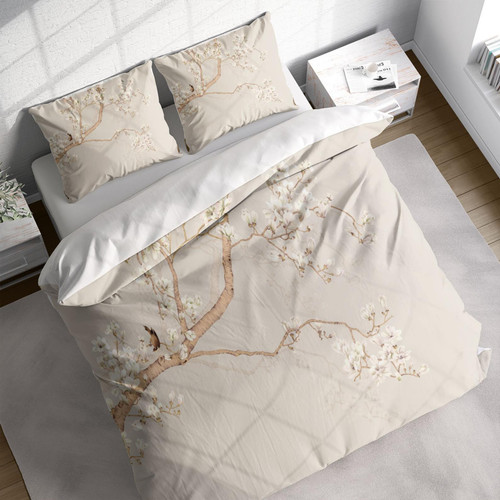 Sparrow And Peach Blossom Pattern Bed Sheets Spread  Duvet Cover Bedding Sets