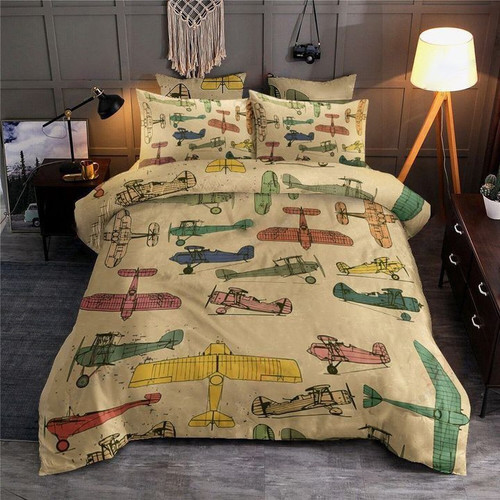 Colorful Airplane  Bed Sheets Spread  Duvet Cover Bedding Sets