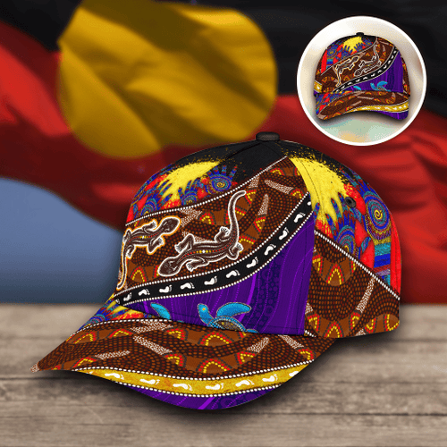 Aboriginal Culture Painting Art Colorful 3D Cap & Hat, Classic Cap, 3D Baseball Cap