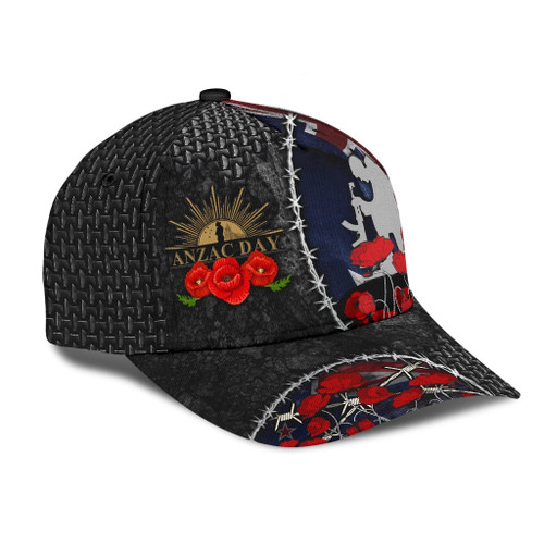 Anzac Day Australian Flag 3D Cap & Hat, 3D Baseball Cap, Classic Cap