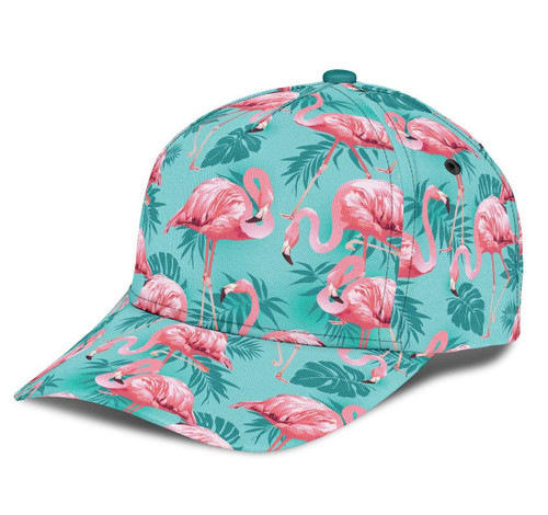 Turquoise With Pink Flamingo 3D Cap & Hat, 3D Baseball Cap, Classic Cap