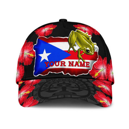 Customize Name Coqui Puerto Rico 3D Cap & Hat, 3D Baseball Cap, Classic Cap